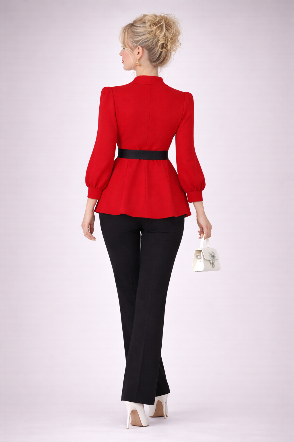 Set 2 Piese Moderne Bluză și Pantaloni 2026 Rosu